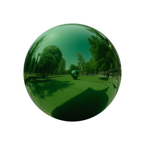 YDJIANCAI Pack of 1 Stainless Steel Gazing Balls, Polished Reflective Smooth Garden Ball Sphere, Colorful and Shiny Addition to Any Garden Or Home Decoration (Green)(Size:18.89in/48cm)