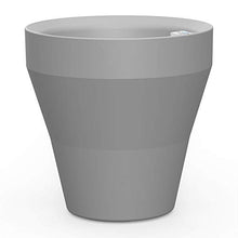 Crescent Garden TruDrop Rim Modern Self Watering Planter with Water Level Indicator, Indoor/Outdoor Weather-Safe Round Plant Pot, Grow Healthy Plants & Flowers - 26" W (Ash)