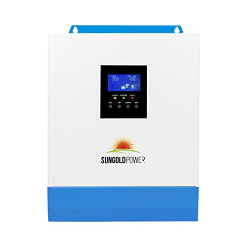 3000W DC 24V Pure Sine Wave Inverter with 80A MPPT Solar Charger (MPPT Voltage Range 120V-400Vdc), 40A AC Battery Charger, Solar Inverter Charger Manufactured by SunGoldPowerCo.,Ltd (Upgraded)