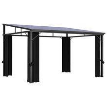 HKTMGDNG 13.3'x9.6' Gazebo with Curtains, Anthracite Patio Canopy
