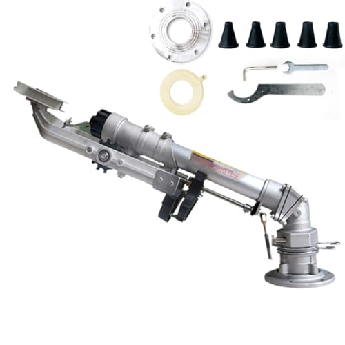 YXINHONGYUE Heavy Duty 360° Adjustable Agricultural Irrigation Spray Gun, Alloy Long Range Water Sprinkler with 5 Nozzles for Farm Lawn Garden & Industrial Dust Removal