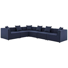 Modway EEI-4385-NAV Saybrook Patio Upholstered 6-Piece Sectional Sofa in Navy