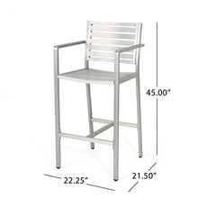 Christopher Knight Home Tammy Coral Outdoor Silver Rust-Proof Aluminum Barstools Set of 4 Silver