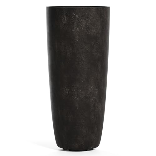 COSAPOTS Lofto Tall Indoor/Outdoor Planter, 19x43in Brown Stone