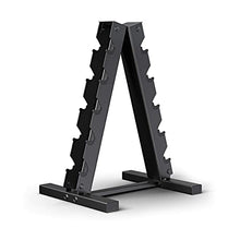 Epic Fitness Premium Hex Dumbbell Set with A-Frame Rack Black