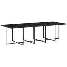 LKJephalotrope 15 Piece Garden Dining Set, Large Outdoor Patio Furniture Set with Black PE Rattan, Tempered Glass Table and Foldable Chairs for Backyard, Balcony and Terrace, Seats 14