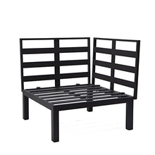 LeisureMod Hamilton 7-Piece Modular Outdoor Sectional Set with Fire Pit Table Green