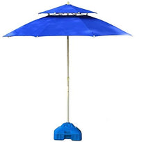 EUQKKWLOY 7.5Ft/9Ft Double Top Outdoor Patio Umbrella - UV & Water-Resistant Beach/Garden Parasol Round Market Umbrella with Base for Sun Protection & Poolside Relaxation
