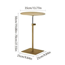 ENGENDER Couch Side Table Household Liftable Stainless Steel Metal Sofa Side Table Cafe Small Narrow End(A)