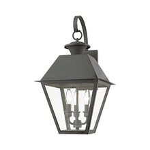 Livex Wentworth 3 Light Outdoor Wall Lantern 22" Tall Charcoal Finish Black