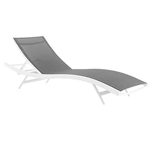 Modway Glimpse Outdoor Patio Mesh Chaise Lounge Set of 4 in White Gray