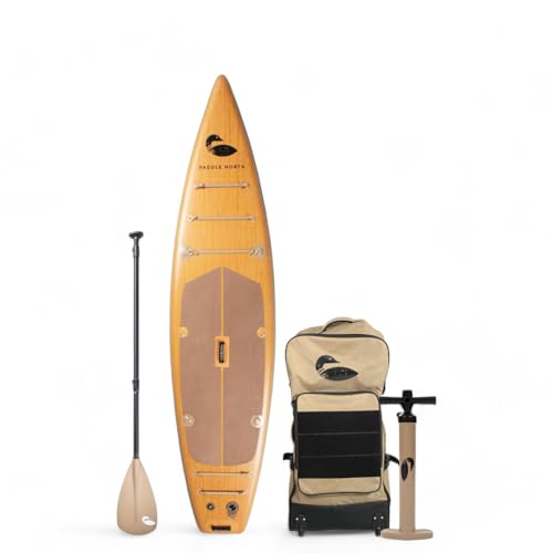 Paddle North PORTAGER Inflatable Stand-Up Paddleboard Kit Wood Grain