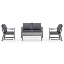 WEHUOSIF 4 Piece Patio Lounge Set with Cushions,Garden Lounge Set,Combination Sofa,Pool Sofa Set,Conversation Sofa,Party Furniture,for Homes,Offices,Living Room,Cafes,Solid Acacia Wood