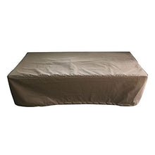 Elementi Granville 60 in Rectangular Concrete Propane Fire Pit Table + 42 in Stainless Steel Fire Pit Cover + Tempered Glass Wind Screen Guard