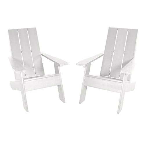 highwood Italica Modern Adirondack Chairs, 2-Piece Set, White