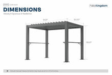 Patio Kingdom 8x5 FT Grill Pergola with Adjustable Louvered Roof, All-Aluminum Hardtop BBQ Grill Gazebo Shelter with Integrated Gutters, 2 Side Shelves, Outdoor Patio Canopy for Backyard, Deck