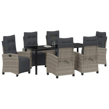 vidaXL Garden Dining Set 7 pcs Grey Poly Rattan