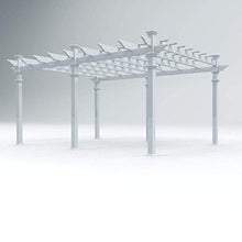 Vita 12x16 Foot White Vinyl Barcelona Flat Top Pergola