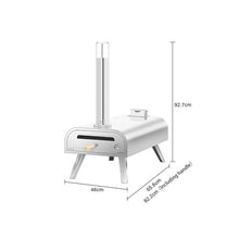 Yioryo Pizza Ovens, 16 Inch Wood Pellet Burning Pizza Oven Pellet Pizza Stove, Portable Stainless Steel Pizza Oven with Pizza Stone for Outdoor Backyard Garden Kitchen(Standard Configuration)