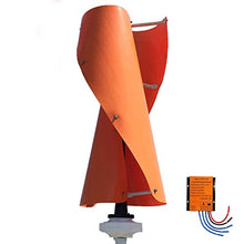 WANGYONGQI 12000W Household Spiral Wind Power Generator,12V 24V 48V 220V No Noise Spiral Vertical Wind Turbine Generator with MPPT Controller for Home Use (Orange,2 Blades),48v