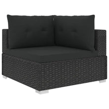 10-Piece Patio Lounge Set with Cushions, Modular Outdoor Sofa Furniture, Rattan Sectional for Garden, Deck, Porch, Balcony, Black