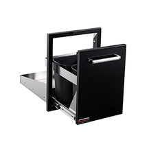 WHISTLER Pull Out Drawer Trash Can for Outdoor Kitchen Patio BBQ Grill Island,16.5×22×22 inches,Black