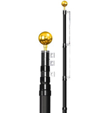 CommerceSigns Telescoping Flagpoles Black Anodized 20'H