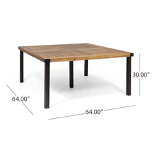 Christopher Knight Home Stockton Outdoor 8-Seater Acacia Wood Dining Set Teak + Rustic Metal