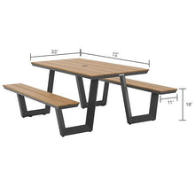 Global Industrial Urban 6'L Rectangular Picnic Table, Plastic Laminate Top