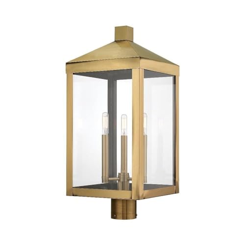 Livex Lighting 20586-01 Nyack 3-Light Fixture, Antique Brass