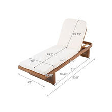 Merax Acacia Wood Chaise Lounge Chair Outdoor Set of 4