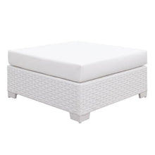 Furniture of America Arthur Contemporary Rattan Large Patio Ottoman in White