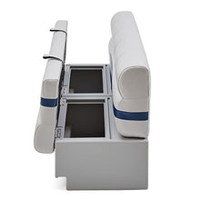 DeckMate Complete 55" Premium Pontoon Boat Seat Bench and Base Gray, Blue & Charcoal