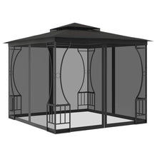 HKTMGDNG 9.8x9.8 Ft Gazebo with Netting Anthracite Outdoor Canopy Tent