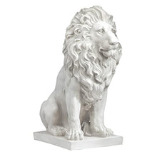 Design Toscano Lion of Florence Sentinel Indoor/Outdoor Animal Statue, 28 Inch Tall, Cast Stone Resin, Antique Stone Finish