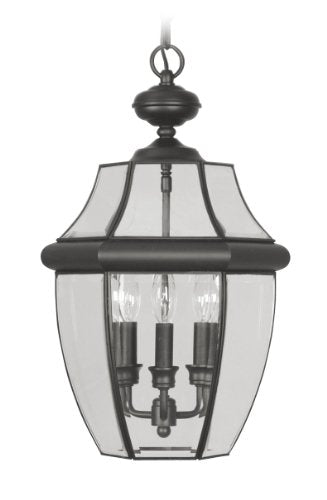 Livex Lighting 2355-04 Monterey 3-Light Hanging Lantern, Black