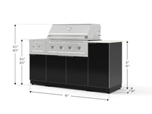 NewAge Products Classic Series 6PC Aluminum Black Modular Outdoor Kitchen Grill Island with 36" Performance Grill NG - 24"D x 68"W x 47.5"H