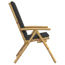 Owoxanthellate Dark Grey Reclining Garden Chairs Set of 4 Folding Patio Seating 21.7" x 30.3" x 43.3" Bamboo Loungers with Adjustable Backrest for Patio Balcony and Terrace