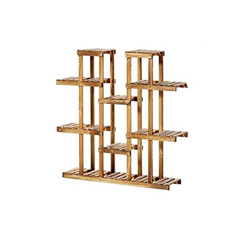 ZOCWJK Plant Stands,Wood Flower Stand,Multi Layer Floor Succulents Balcony Storage Decoration Living Room Flower Pot Indoornishings/Wood Color/B,