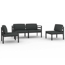 MNCVXAXG 4 Piece Patio Lounge Set with Cushions Aluminum Anthracite