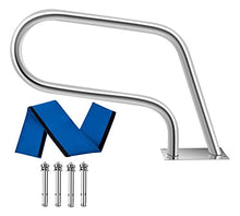 MSHOSAC Pool Handrail,304 Stainless Steel Pool Handrail - 4ft Railing for Swimming Pools, 250LBS Load Capacity, Blue Grip Cover, Includes Self-Tapping Screws for Easy Installation
