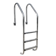 Swimming Pool Escalator Embedded Stainless Steel Underground Swimming Pool Ladder with 3 Anti-Skid Pedals Suitable for Private/Commercial/Silver / 50cm (Silver 50cm)