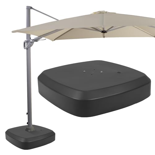 Cantilever Umbrella Base W/Wheels Offset Umbrella Base Cantilever Umbrellas Stand for Outdoor Deck Lawn Garden