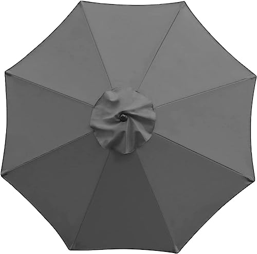 MXJCKSOQ Replacement Canopy for 6/8 Rib Umbrella UV Protection Waterproof Patio Shade Cover Ideal for Balcony Garden Pool and Beach - Grey 6 Ribs