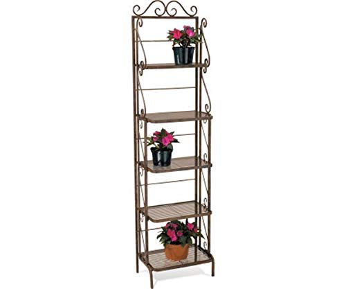 Arett D68-BR107 Bakers Plant Stand Skinny Rack 5 Shelf
