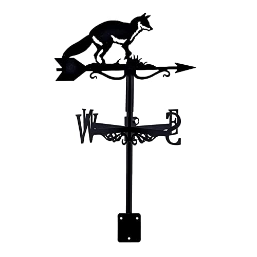 Weather Vane Metal Creative Crow on The Branch Sculptures Weathervane Outdoor Gardens Weathervane Iron Art Weather Vane Coating Houses Patio Lawns Retro Style Decor (Style 5) (Style 3)