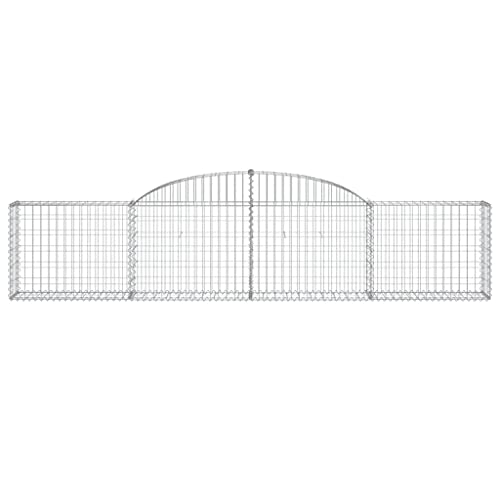 Arched Gabion Baskets 3 pcs 118.1"x11.8"x23.6"/31.5" Galvanized Iron White Black Other