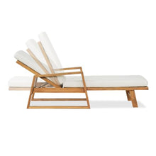 Christopher Knight Home Barde Set of 2 Patio Chaise Lounge Chair Outdoor with Cushion, Acacia Wood Poolside Sun Lounger with Armrests, 4-Position Adjustable Backrest Pool Lounger, Beige + Teak