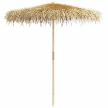 Foknhdi Bamboo Garden Parasol 106.3 Inch Patio Umbrella with Banana Leaf Roof, Tropical Shade for Yard Terrace Deck and Bar, Foldable Design with 1.77 Inch Pole