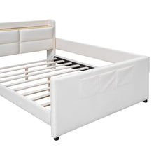 Brisca Full Size Upholstered Platform Bed with Storage and Guardrail Beige